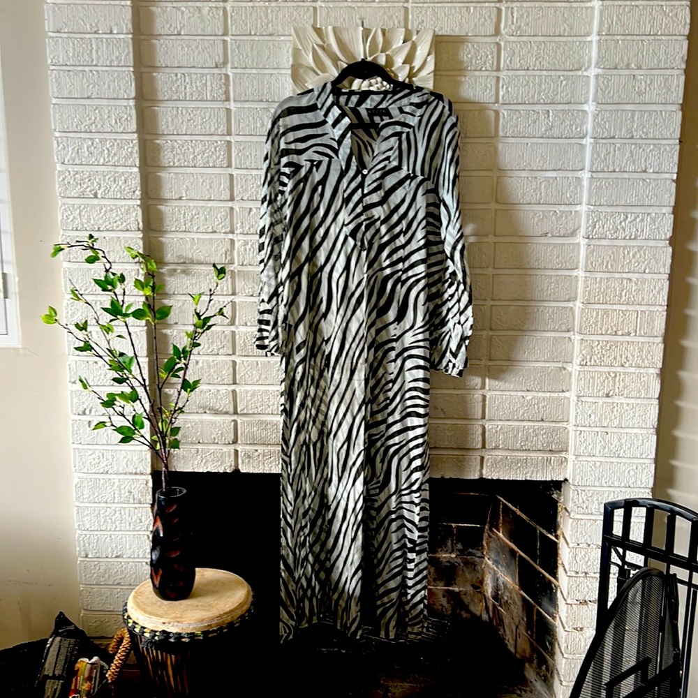 GUCCI sheer dress in zebra print